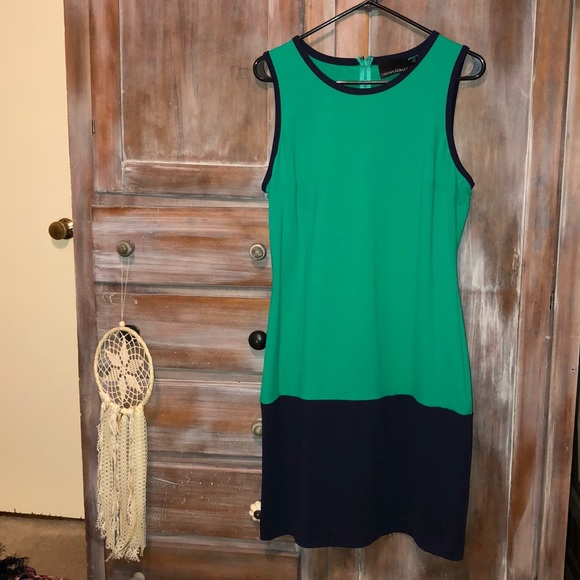 NWOT Green and navy Cynthia Rowley dress - Picture 1 of 3